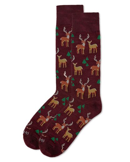 Men's Oh Deer Bamboo Blend Novelty Crew Sock