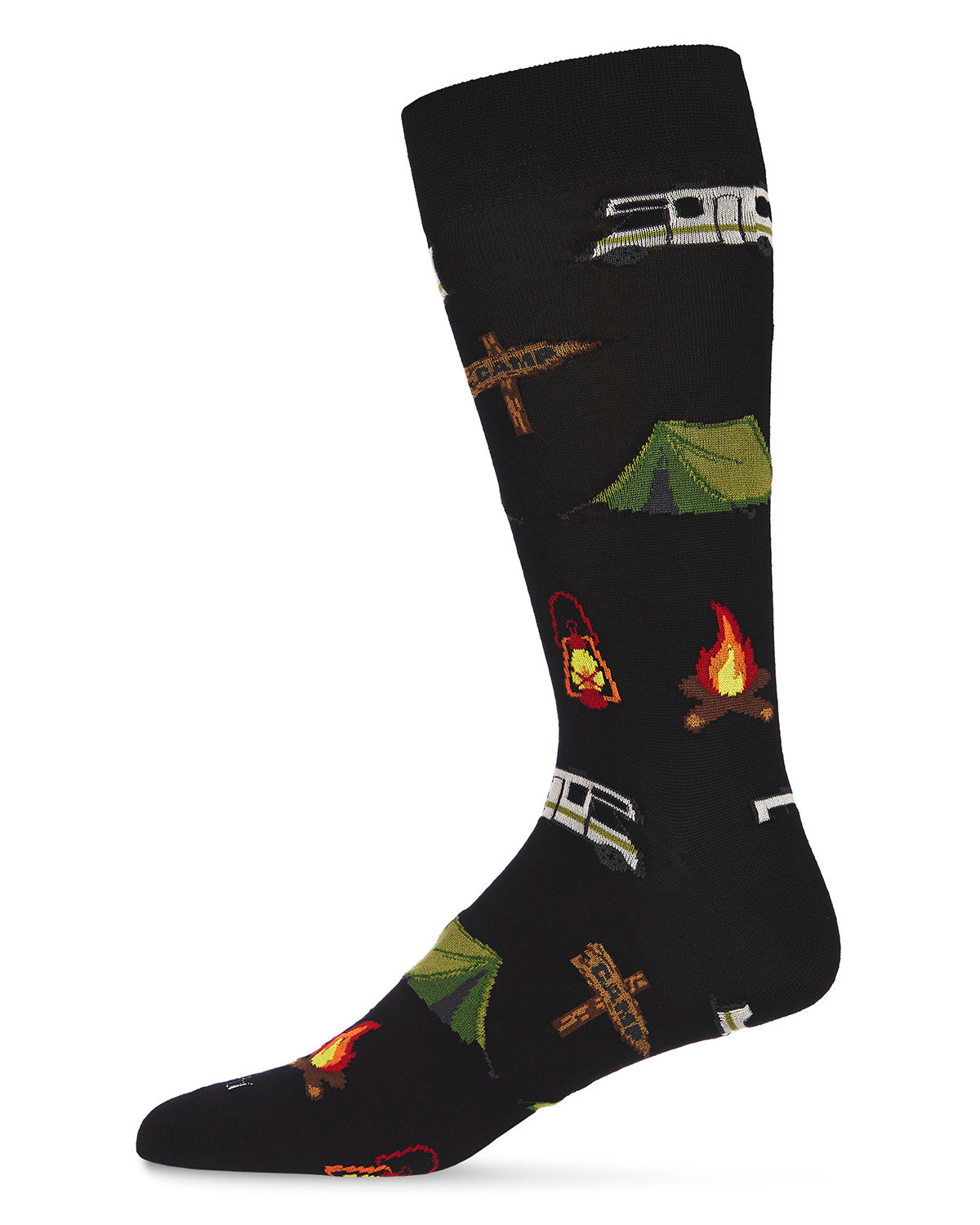 Men's Happy Camper Bamboo Blend Novelty Crew Sock
