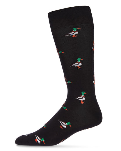 Men's "Mallard Most Fowl" Rayon from Bamboo Blend Novelty Crew Sock