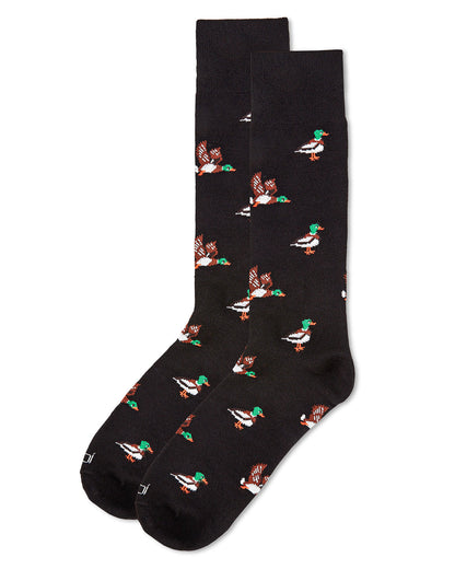 Men's "Mallard Most Fowl" Rayon from Bamboo Blend Novelty Crew Sock