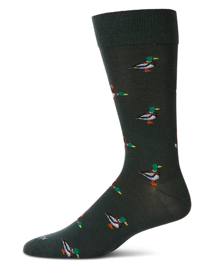 Men's "Mallard Most Fowl" Rayon from Bamboo Blend Novelty Crew Sock