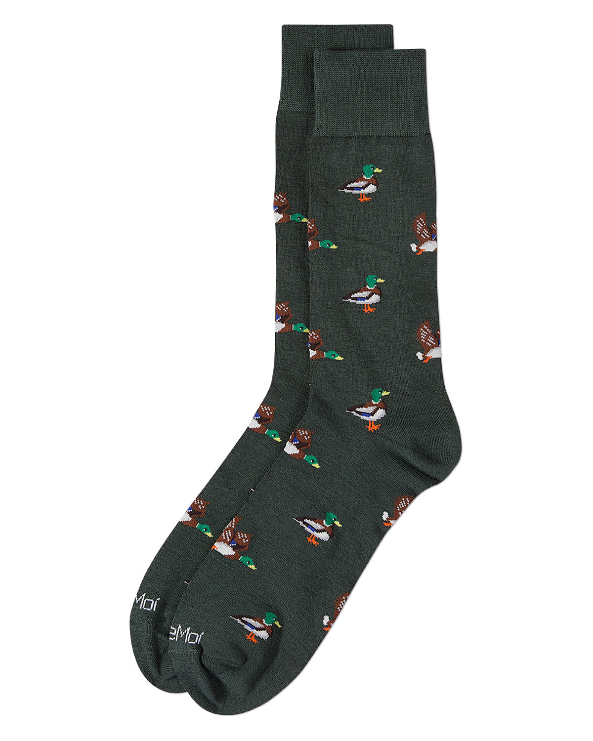 Men's "Mallard Most Fowl" Rayon from Bamboo Blend Novelty Crew Sock