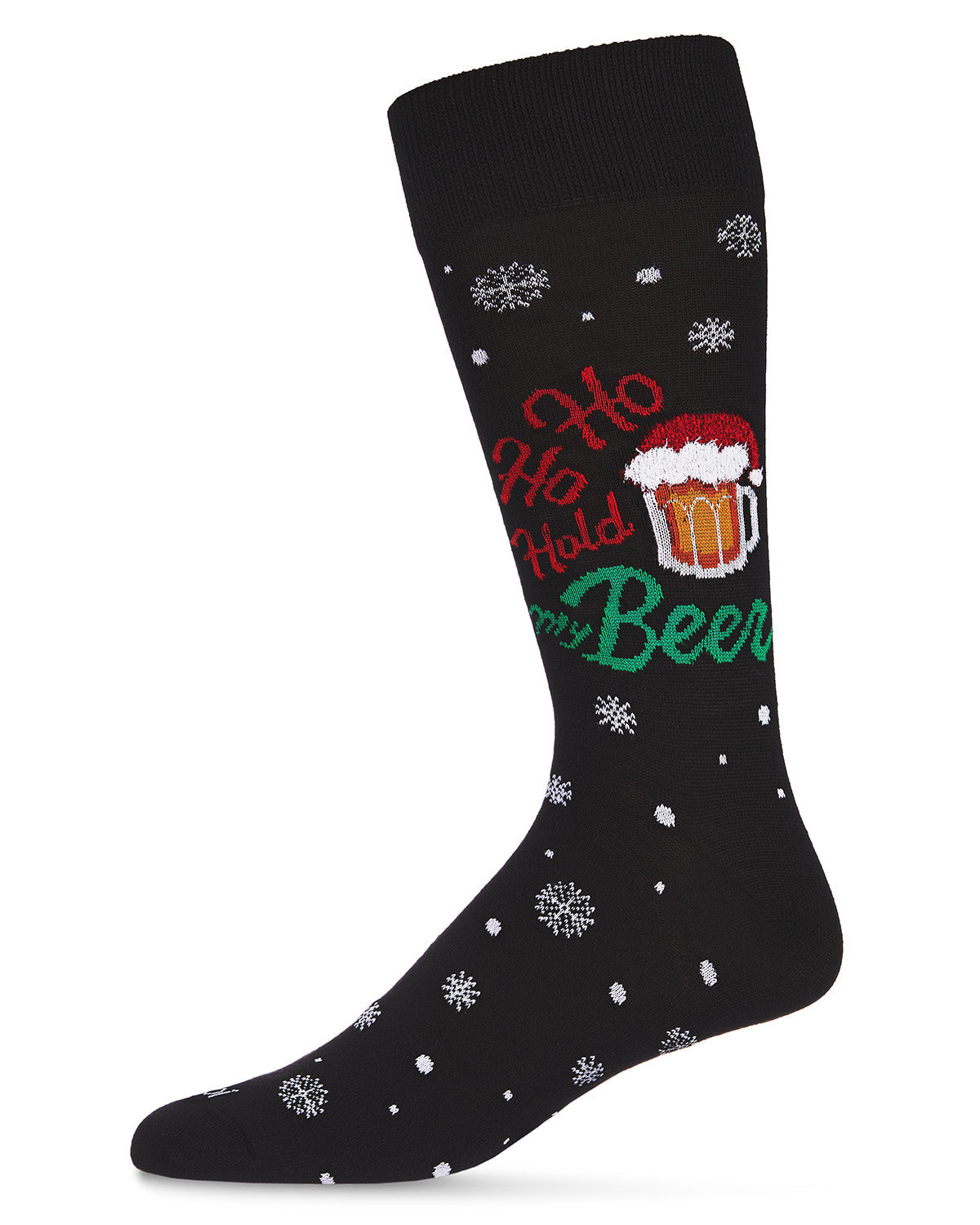 Men's Ho Ho Hold My Beer Holiday Novelty Crew Socks