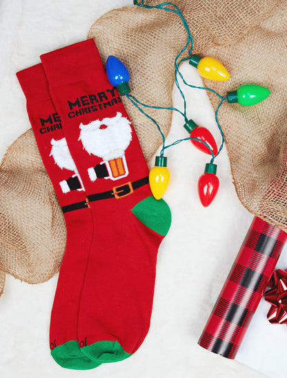 Men's Santa Claus and Suds Holiday Crew Novelty Socks