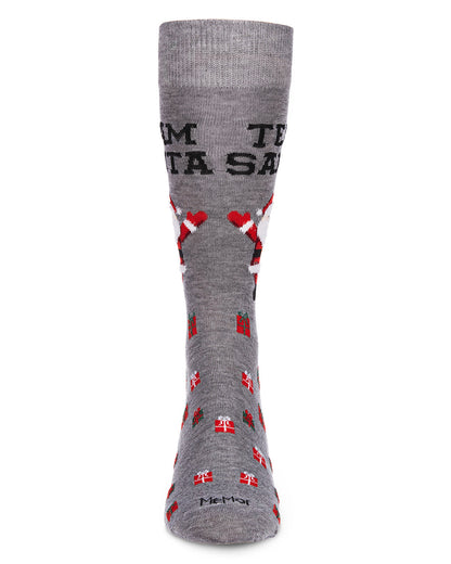 Men's Team Santa and Gifts Holiday Novelty Crew Sock