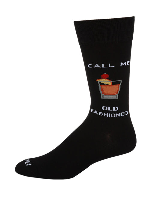 Men's "Call Me Old Fashioned" Rayon From Bamboo Novelty Crew Sock