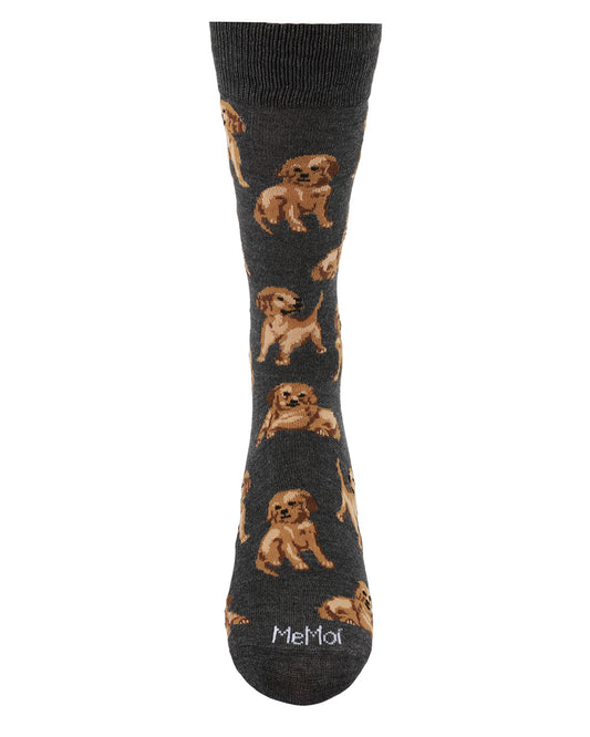 Men's Happy Puppies Bamboo Blend Novelty Crew Sock