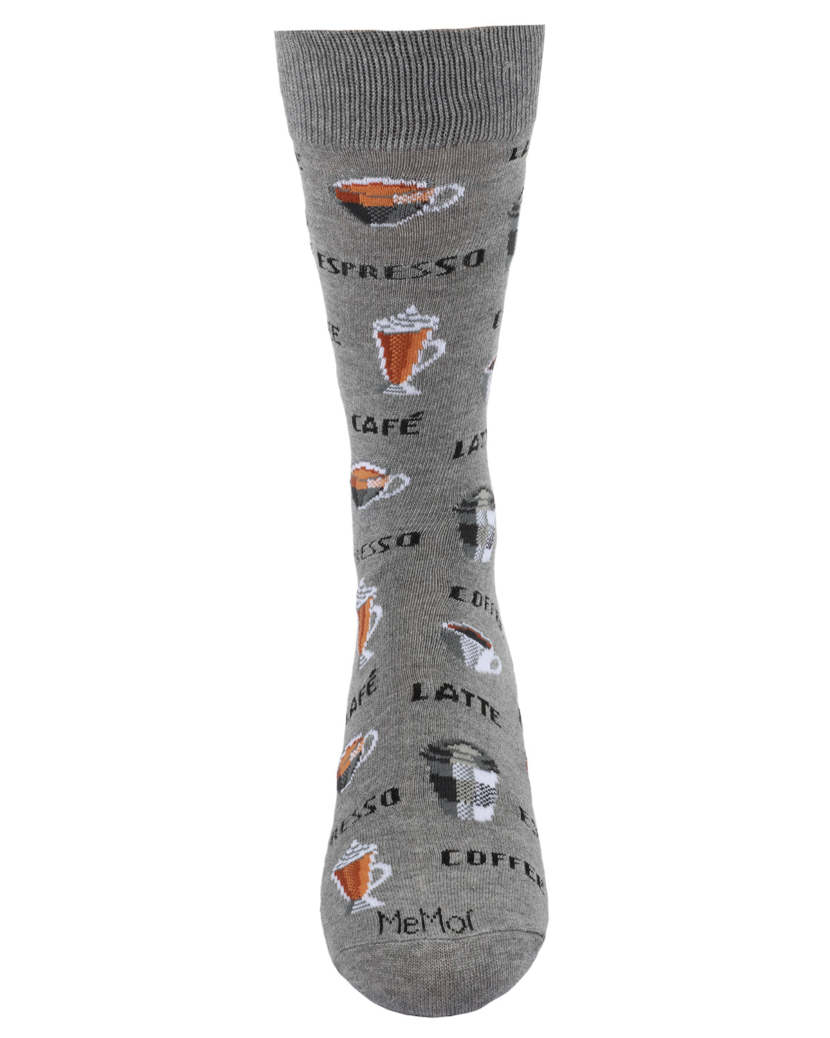 Coffee Time Men's Bamboo Blend Novelty Crew Sock