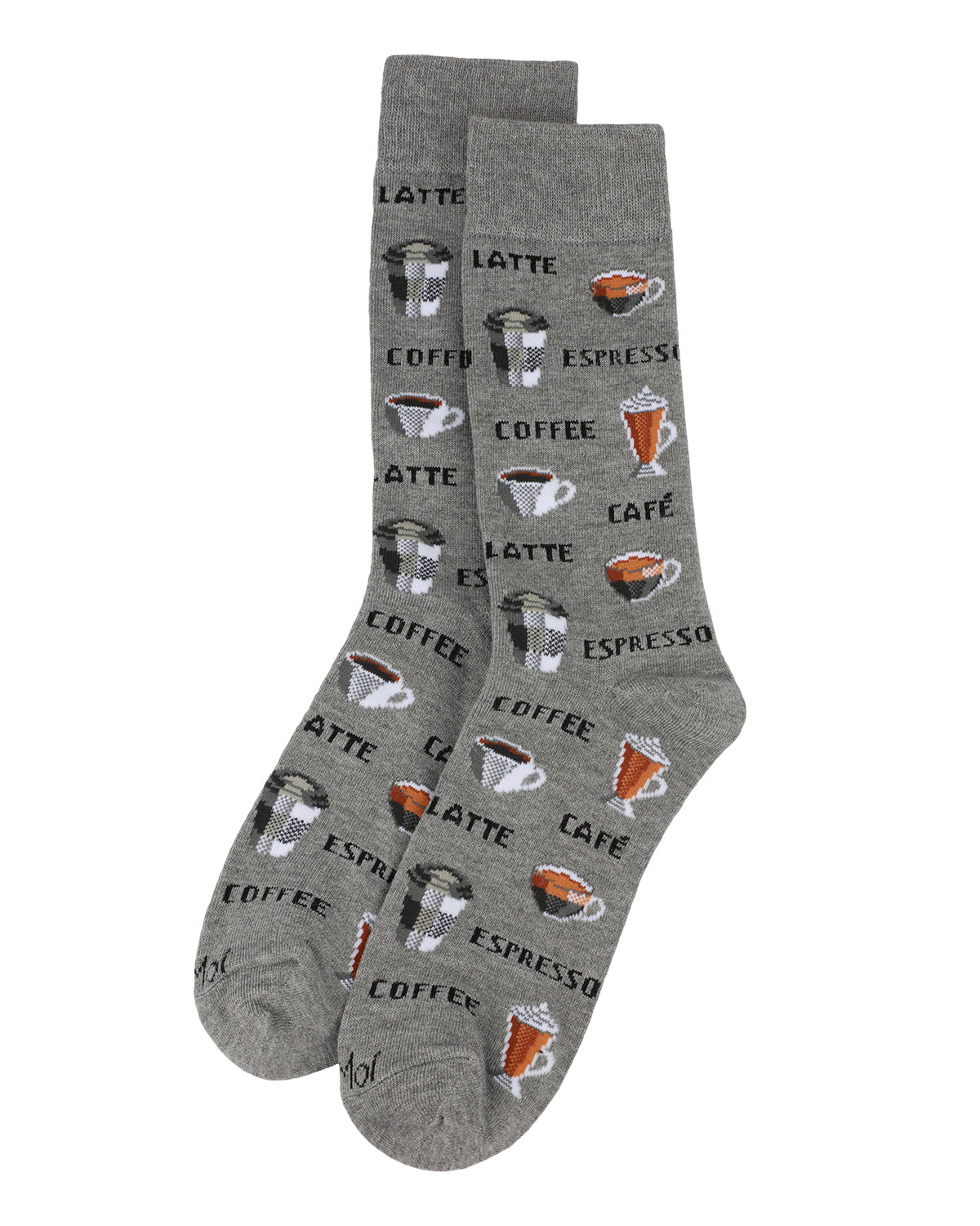 Coffee Time Men's Bamboo Blend Novelty Crew Sock