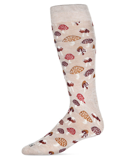 Men's Mushroom Fields Bamboo Blend Novelty Crew Sock
