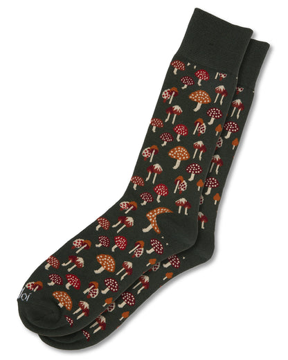 Men's Mushroom Fields Bamboo Blend Novelty Crew Sock
