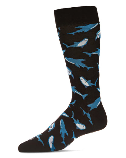 Men's Shark Attack Bamboo Crew Socks