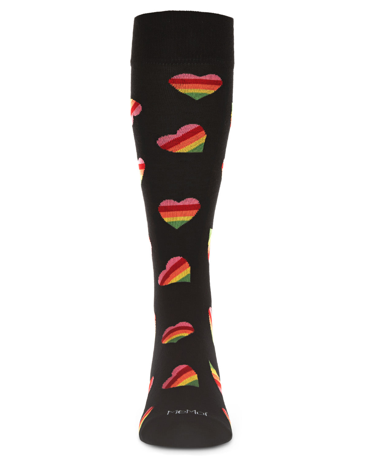 Men's Rainbow Heart Bamboo Blend Novelty Crew Sock