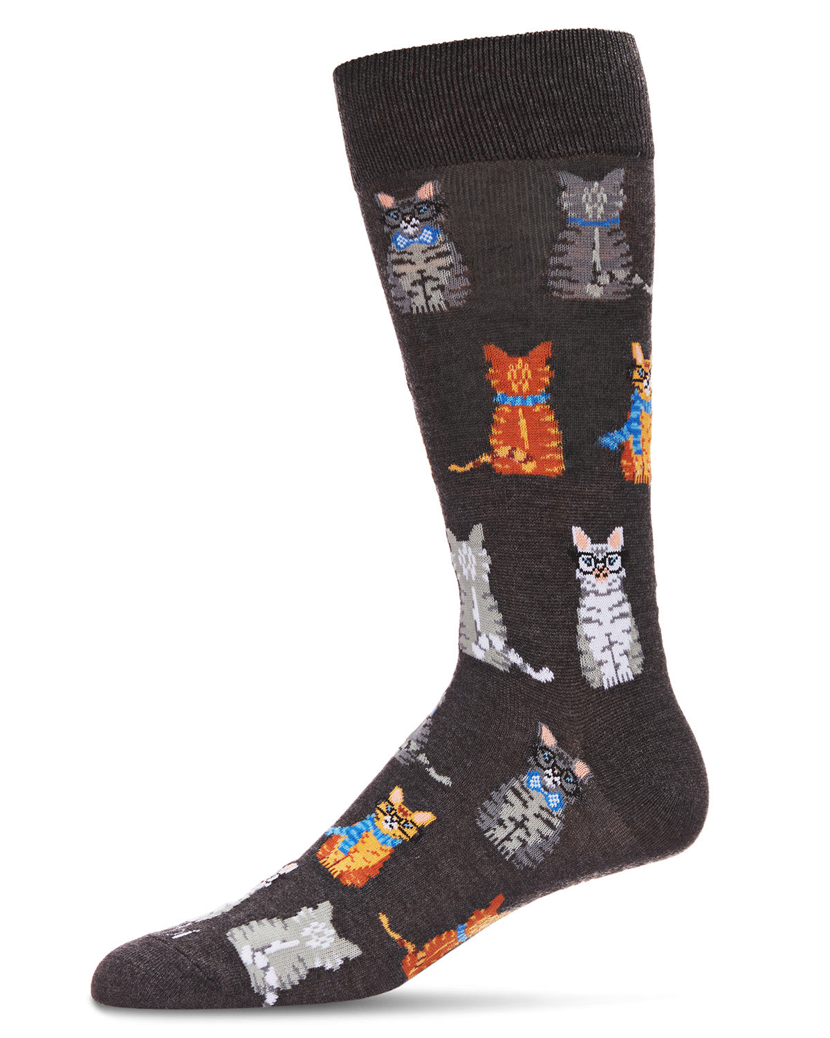 Men's "Cat's Meow" Rayon Blend Novelty Crew Sock