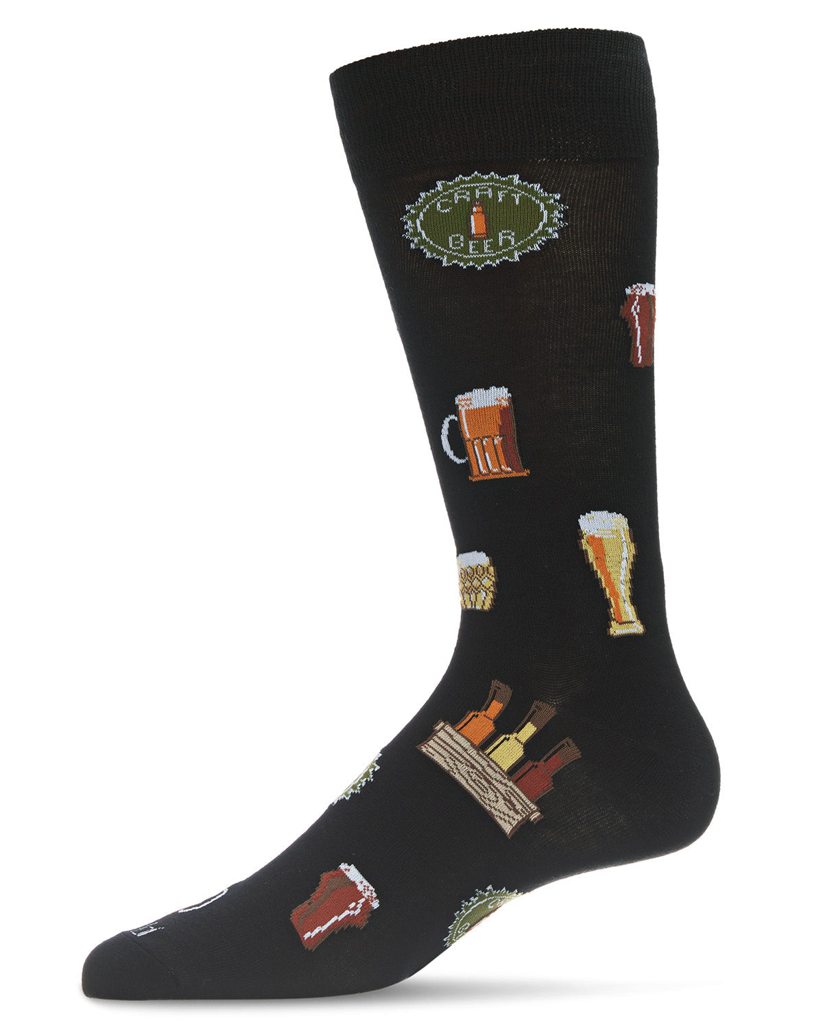 Men's Cheers to Craft Beer Bamboo Blend Novelty Crew Sock