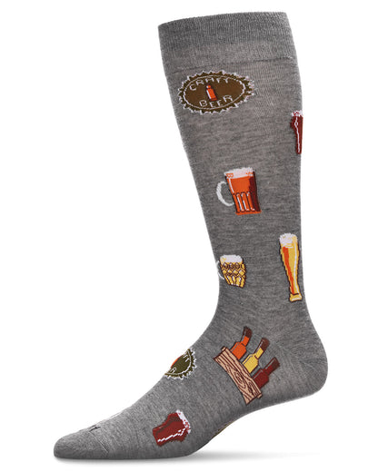 Men's Cheers to Craft Beer Bamboo Blend Novelty Crew Sock