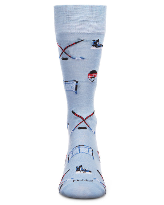 Men's "Hockey Lovers" Rayon from Bamboo Blend Novelty Crew Sock