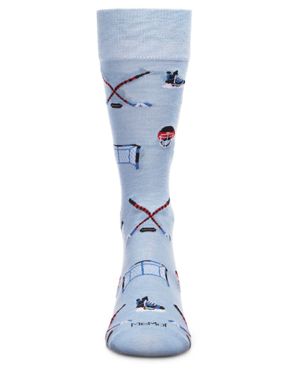 Men's "Hockey Lovers" Rayon from Bamboo Blend Novelty Crew Sock