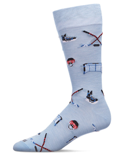 Men's "Hockey Lovers" Rayon from Bamboo Blend Novelty Crew Sock