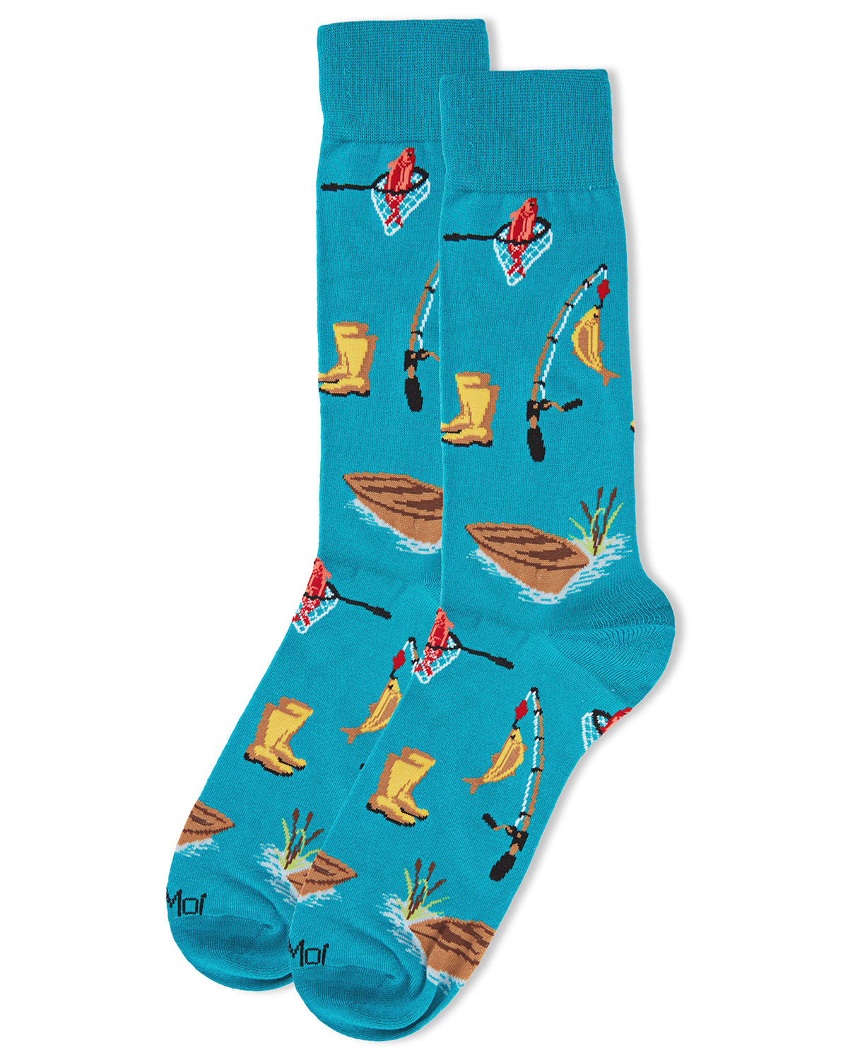 Men's It's Fishing Time Bamboo Blend Novelty Crew Sock
