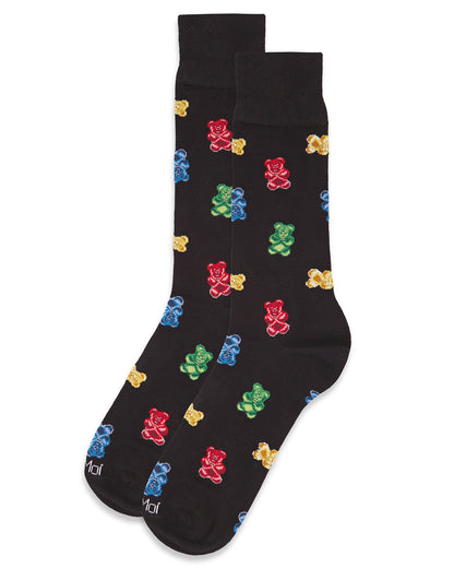 Men's Yummy Gummy Bears Bamboo Blend Novelty Crew Sock