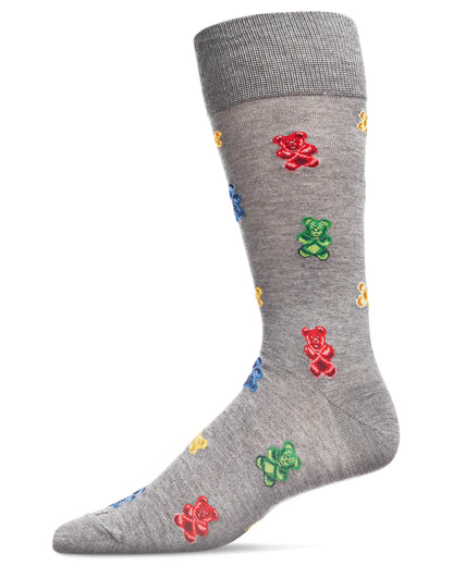 Men's Yummy Gummy Bears Bamboo Blend Novelty Crew Sock
