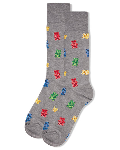 Men's Yummy Gummy Bears Bamboo Blend Novelty Crew Sock