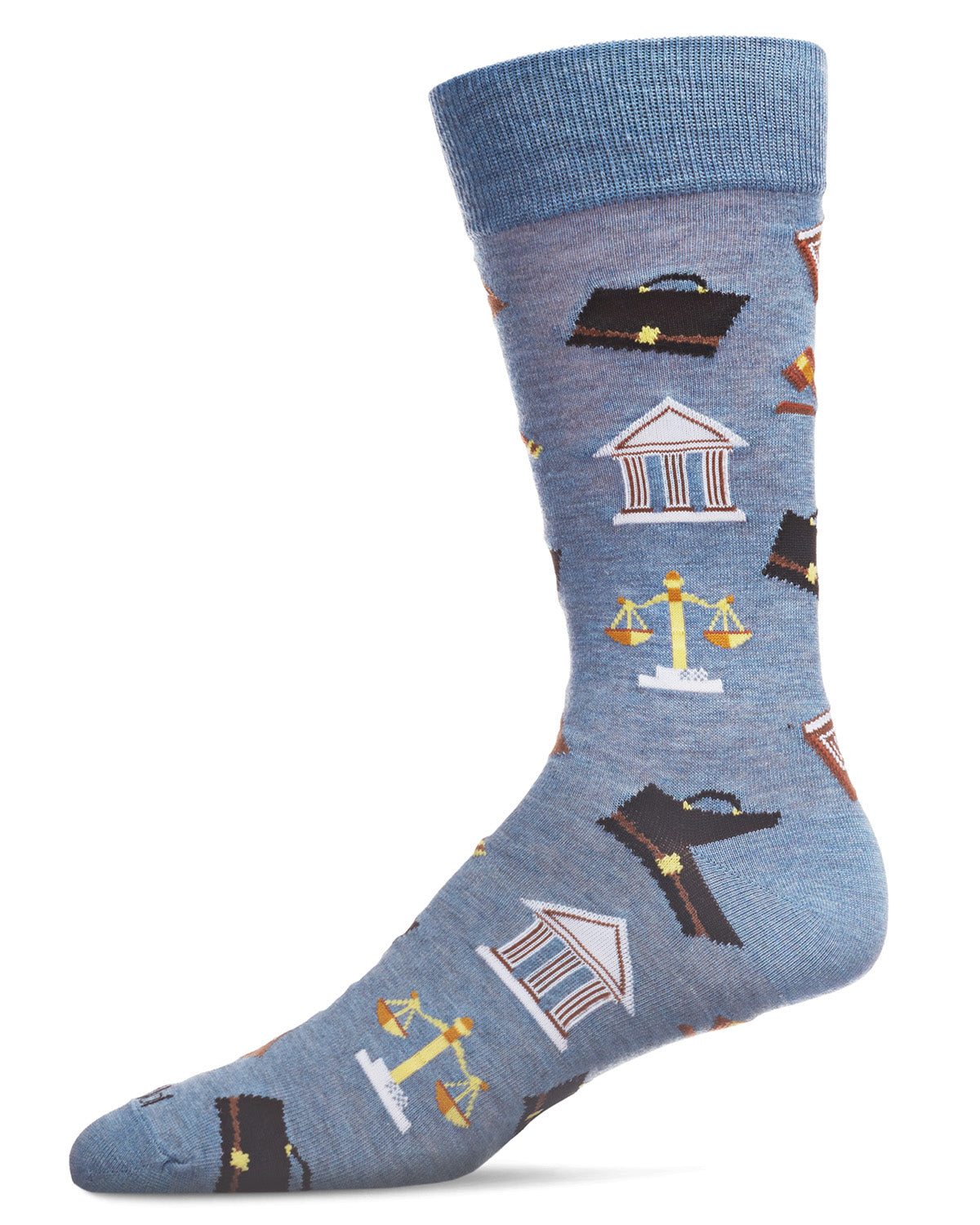 Men's Law N Order Heathered Bamboo Blend Novelty Crew Sock