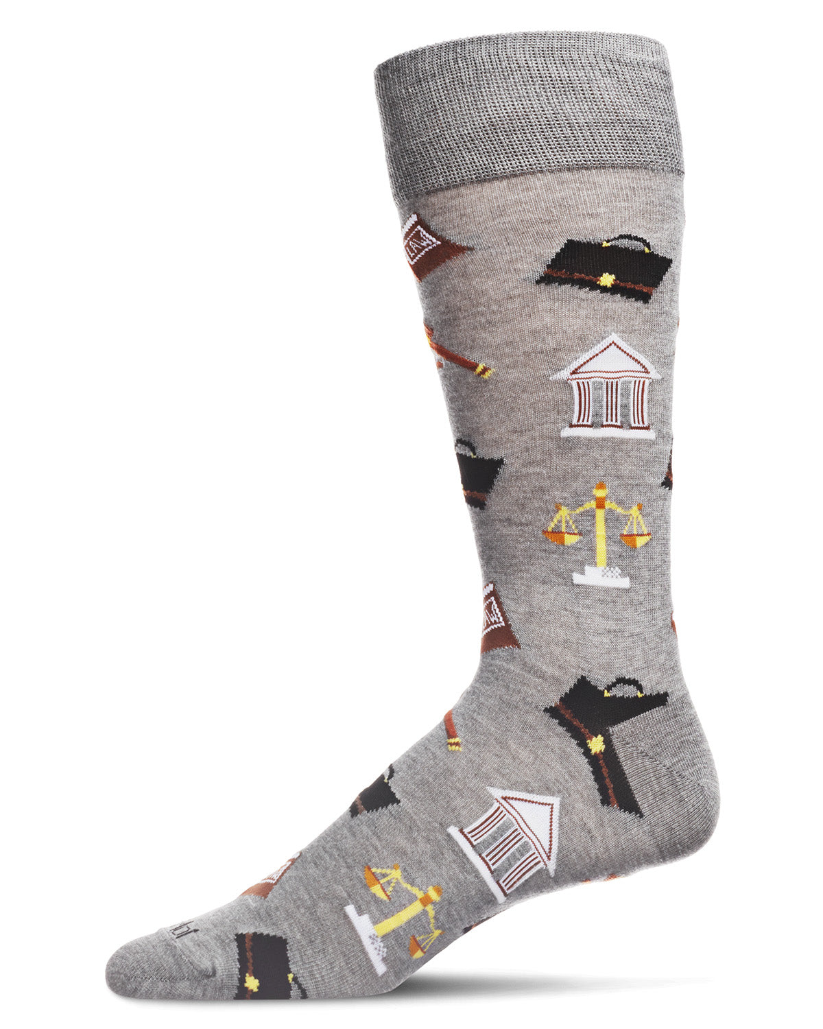 Men's Law N Order Heathered Bamboo Blend Novelty Crew Sock