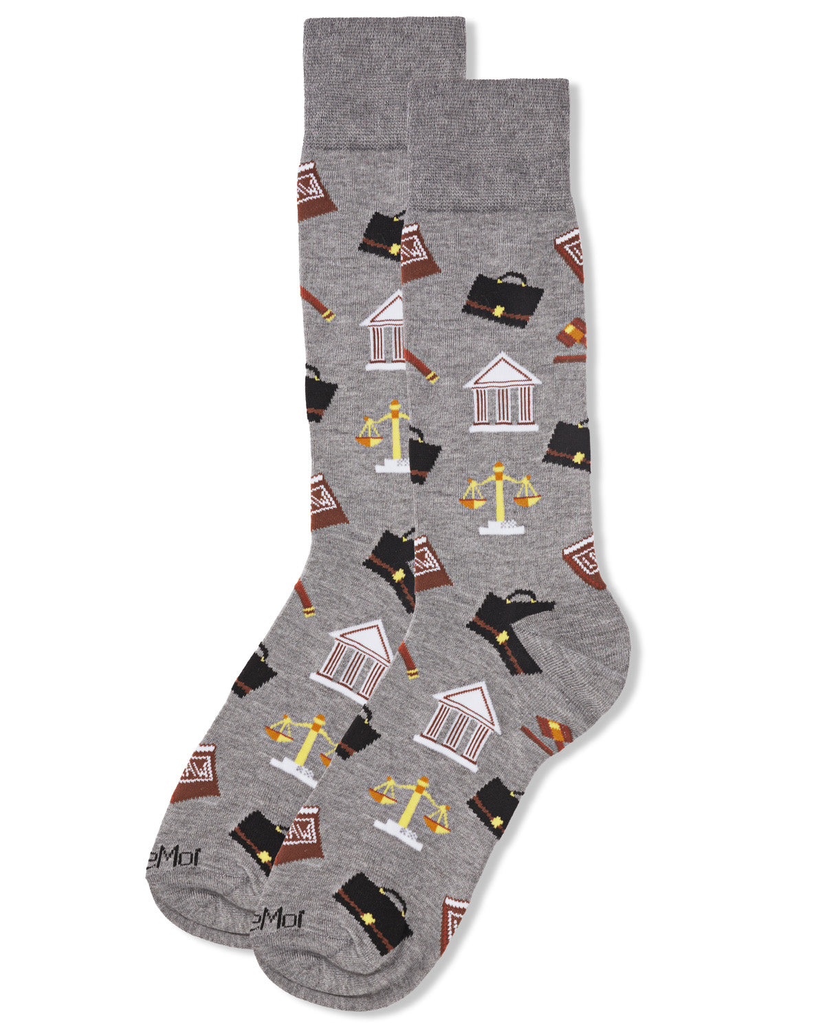 Men's Law N Order Heathered Bamboo Blend Novelty Crew Sock