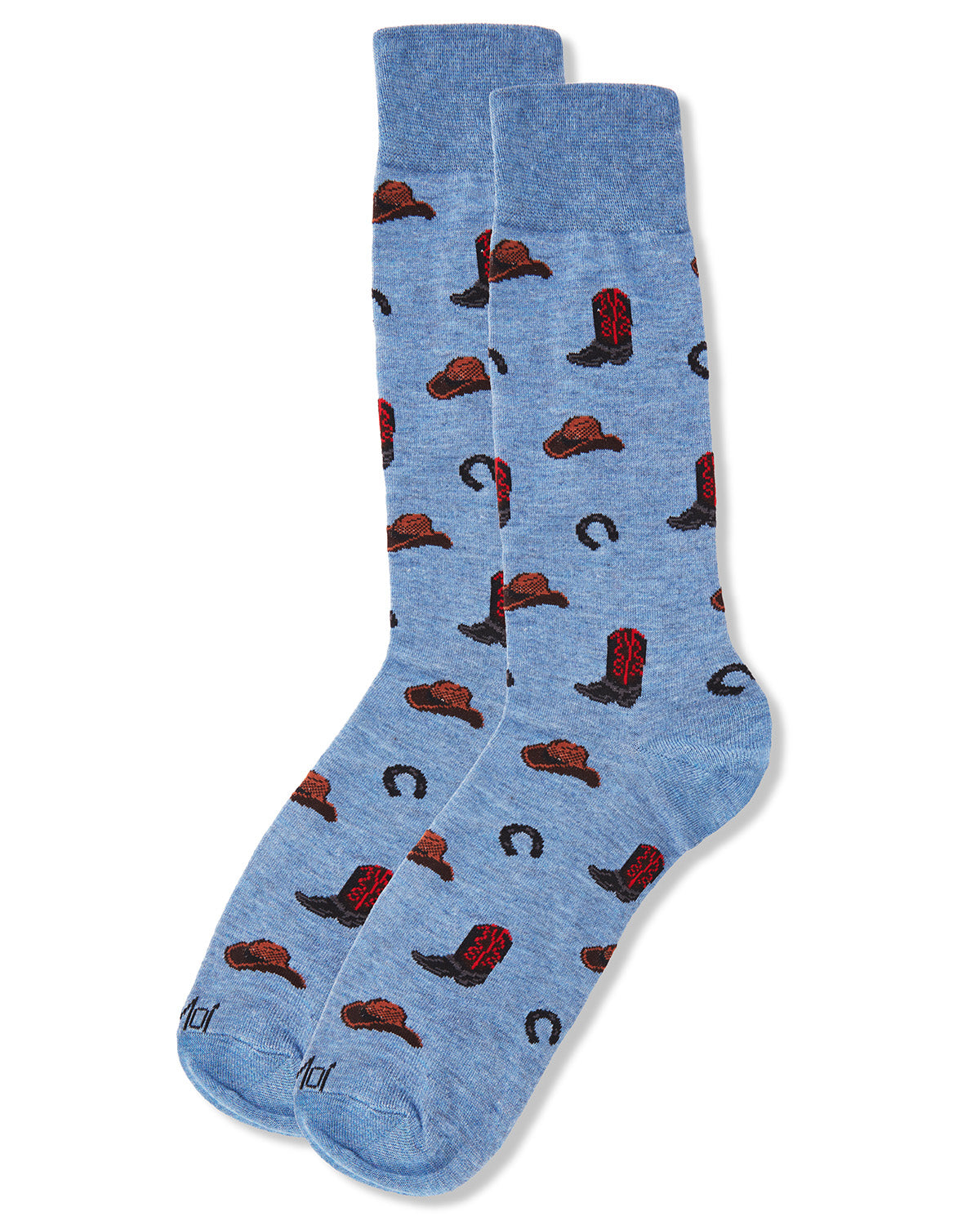 Men's Rodeo Cowboy Bamboo Blend Novelty Crew Sock