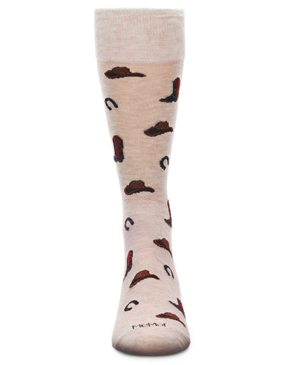Men's Rodeo Cowboy Bamboo Blend Novelty Crew Sock