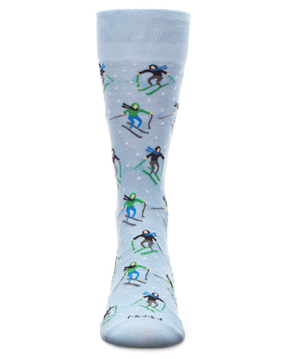 Men's "Skier's Paradise" Rayon from Bamboo Blend Novelty Crew Sock