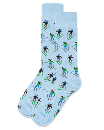 Men's "Skier's Paradise" Rayon from Bamboo Blend Novelty Crew Sock