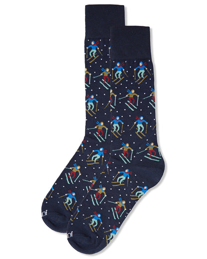 Men's "Skier's Paradise" Rayon from Bamboo Blend Novelty Crew Sock