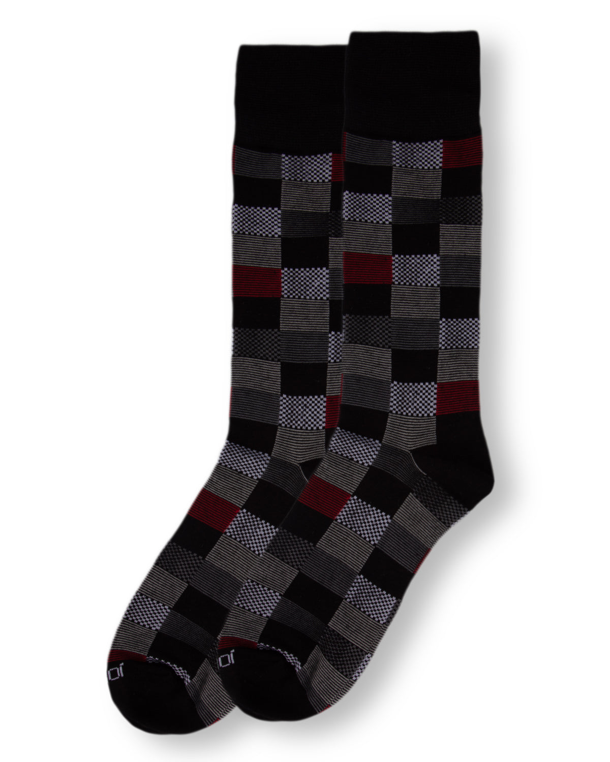 Men's Checkerboard Plaid Bamboo Dress Crew Socks