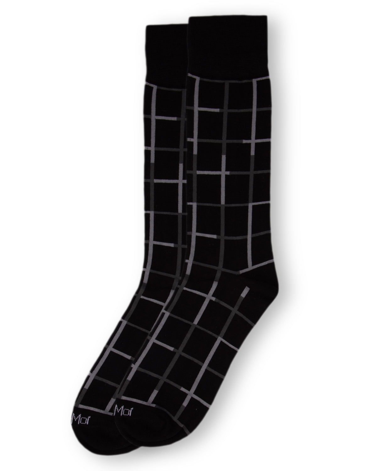 Men's Classic Windowpane Bamboo Dress Crew Socks