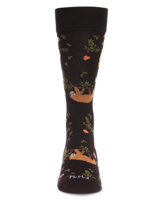 Men's Superb Sloth Bamboo Blend Novelty Crew Sock