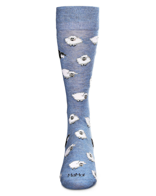 Men's Fluffy Sheep Bamboo Blend Novelty Crew Sock