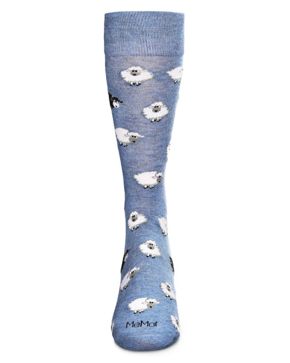 Men's Fluffy Sheep Bamboo Blend Novelty Crew Sock