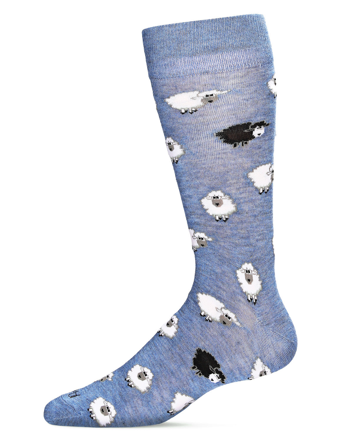 Men's Fluffy Sheep Bamboo Blend Novelty Crew Sock