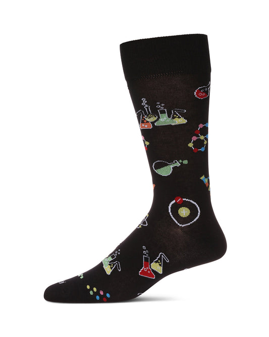 Men's Cool Science Geek Bamboo Blend Novelty Crew Sock