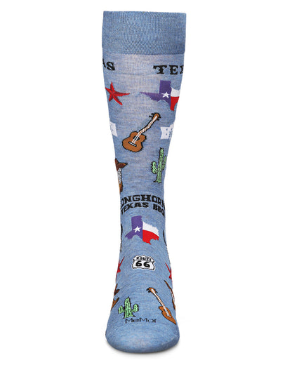 Men's "Don't Mess With Texas" Rayon from Bamboo Blend Novelty Crew Sock