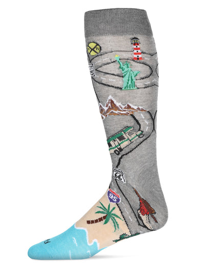 Men's Road Trip Fun Rayon From Bamboo Crew Socks