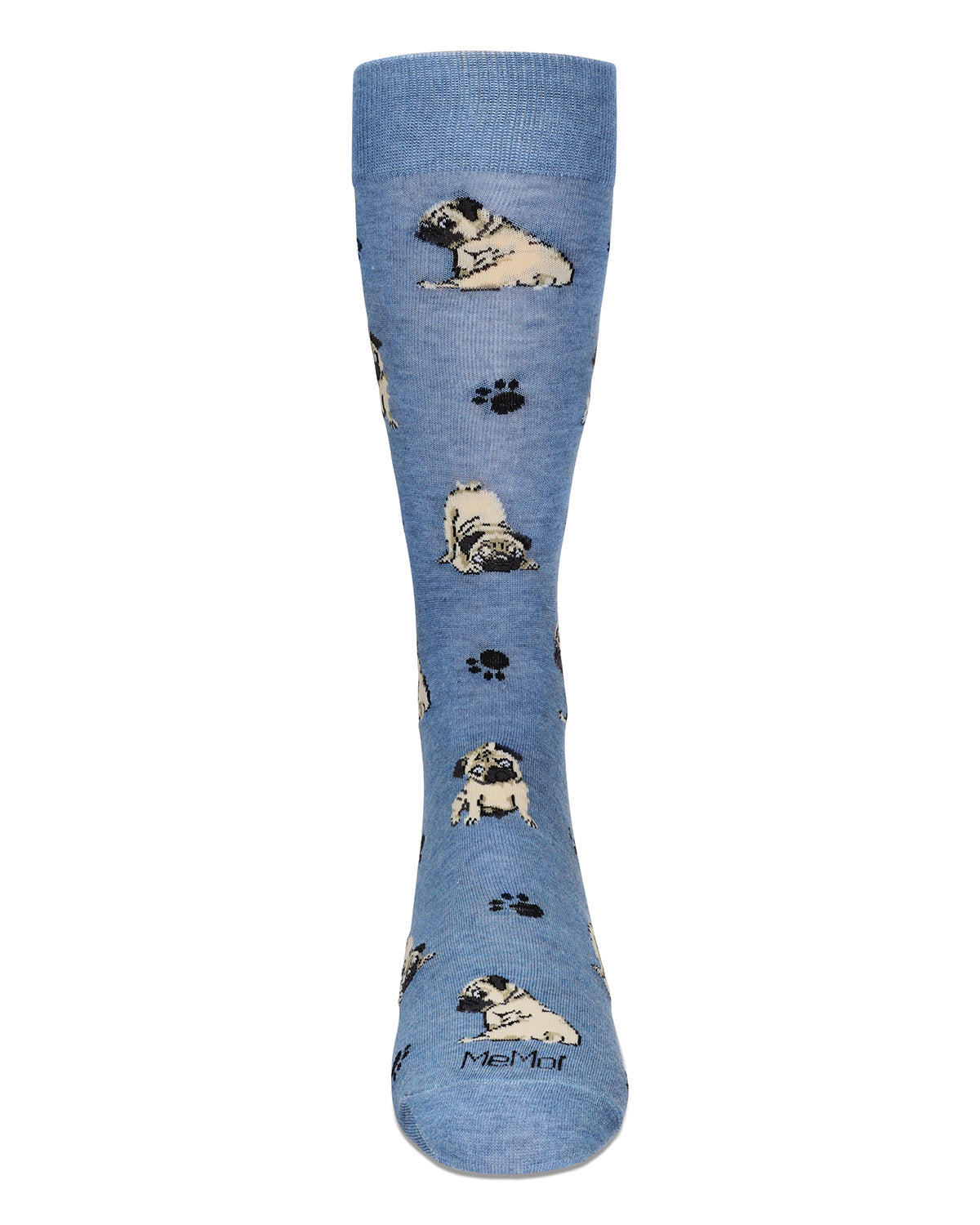 Men's Embroidered Pugs Bamboo Crew Socks