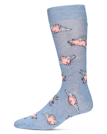 Men's Flying Pigs Bamboo Crew Socks