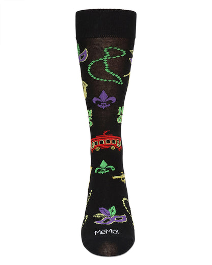 Men's Mardi Gras Bamboo Crew Socks
