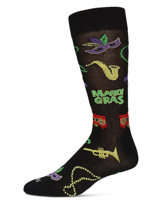 Men's Mardi Gras Bamboo Crew Socks
