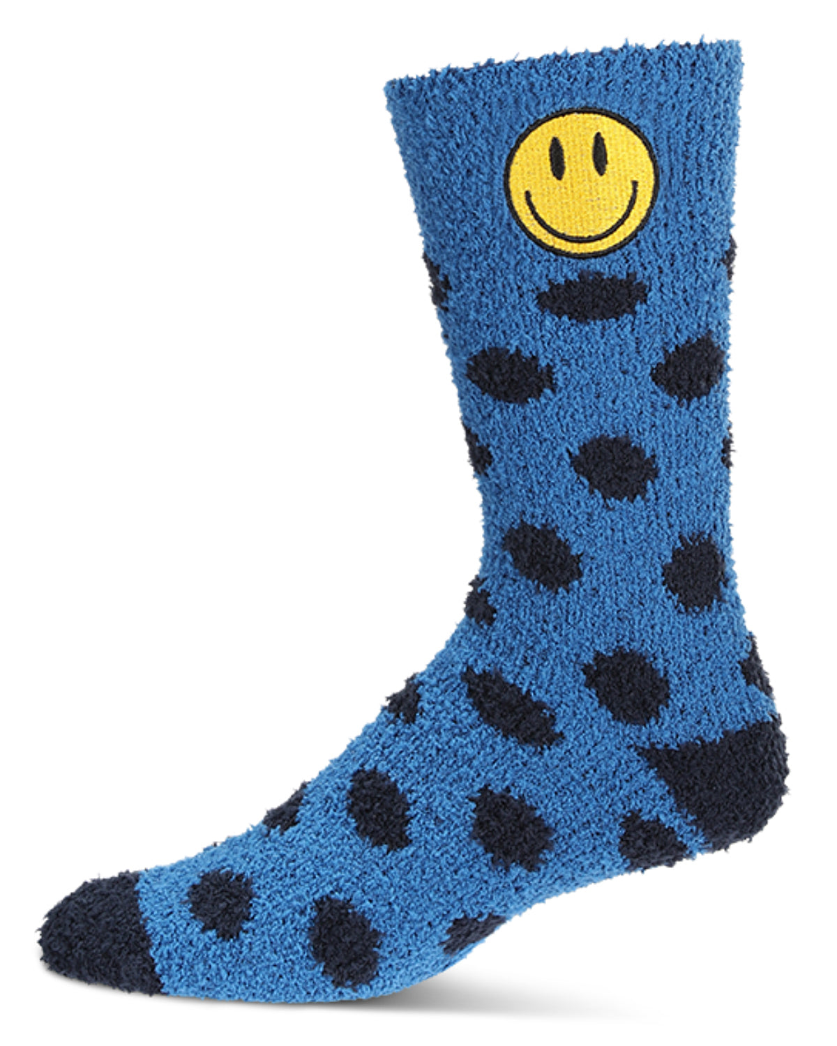Men's Polka Dot Smiley Face Embroidery Cozy Crew Socks