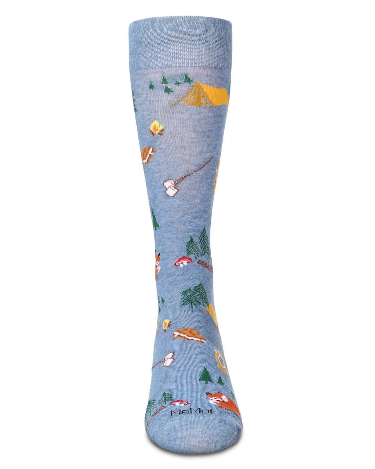 Men's Embroidered Camping Trip Bamboo Crew Socks